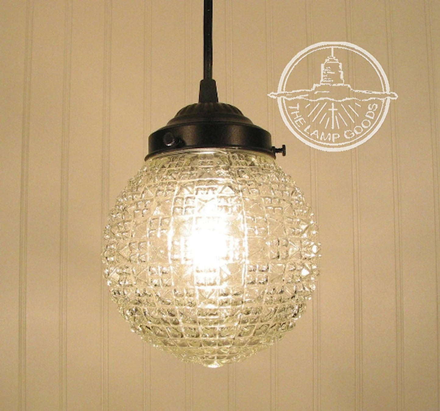 Diamond Square Clear Antique Glass PENDANT Light