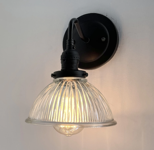 Glass Wall Sconce Light Fixture Factory Holophane Shade