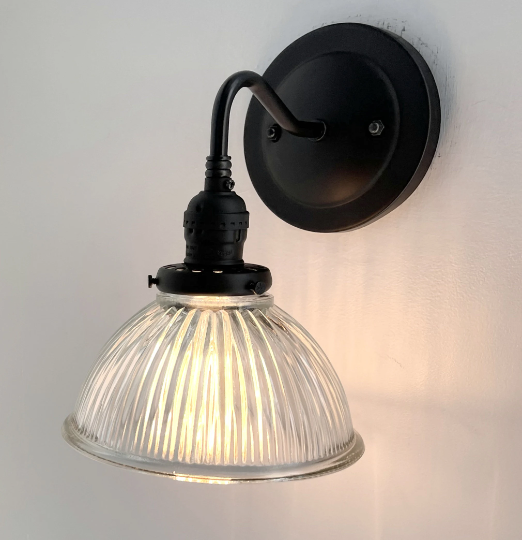 Glass Wall Sconce Light Fixture Factory Holophane Shade