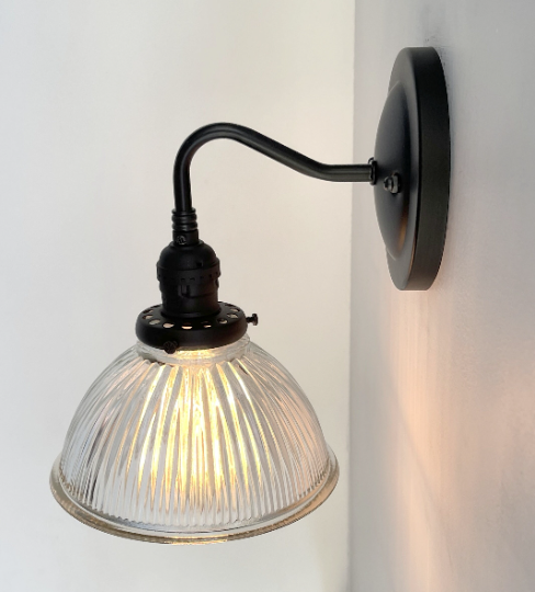 Glass Wall Sconce Light Fixture Factory Holophane Shade