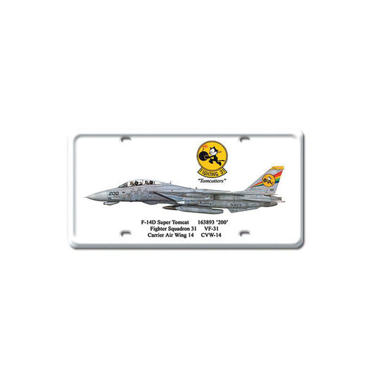 F-14D Super Tomcat, Aviation, License Plate, 6 X 12 Inches