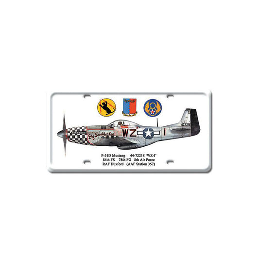 P-51D Mustang, Aviation, License Plate, 6 X 12 Inches