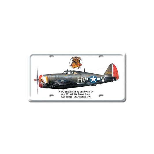 P-47D Thunderbolt, Aviation, License Plate, 6 X 12 Inches