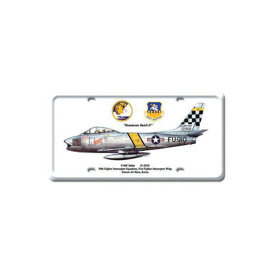 F-86F Sabre, Aviation, License Plate, 6 X 12 Inches