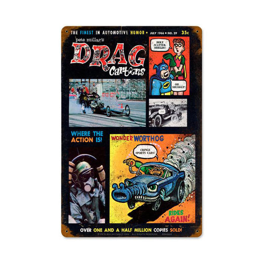 Cover (July 1966), Automotive, Vintage Metal Sign, 18 X 12 Inches