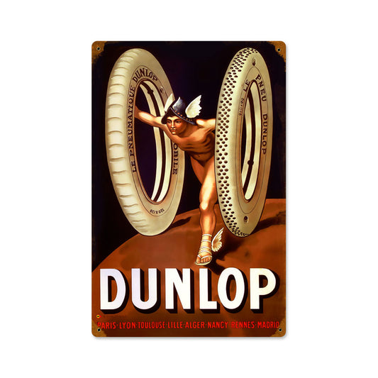 Dunlop God, Automotive, Vintage Metal Sign, 12 X 18 Inches