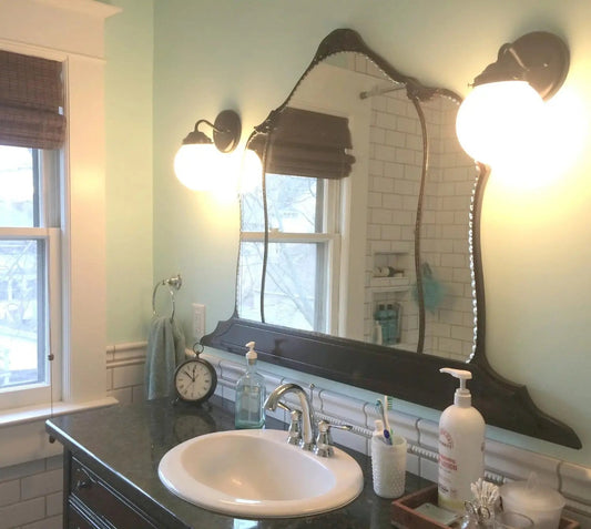 Milk Glass Globe Wall Light Fixture Sconce