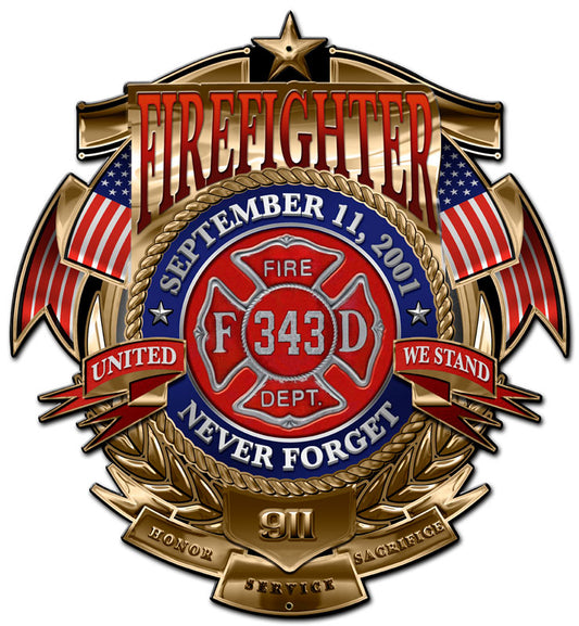 Firefighter Never Forget, Licensed Products/Erazorbits, PLASMA , 15 X 16 Inches