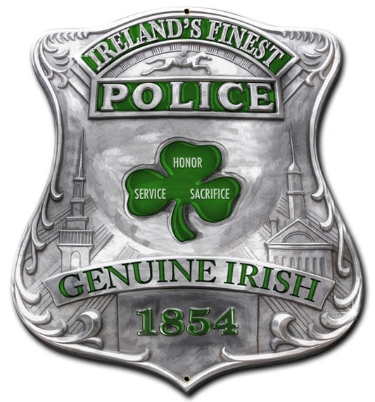 IRELAND'S FINEST POLICE SHIELD, Licensed Products/Erazorbits, PLASMA, 14 X 16 Inches