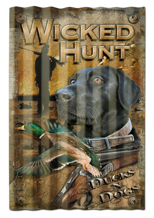 DUCKS AND DOGS CORRUGATED, Featured Artists/Erazorbits, Corrugated, 16 X 24 Inches