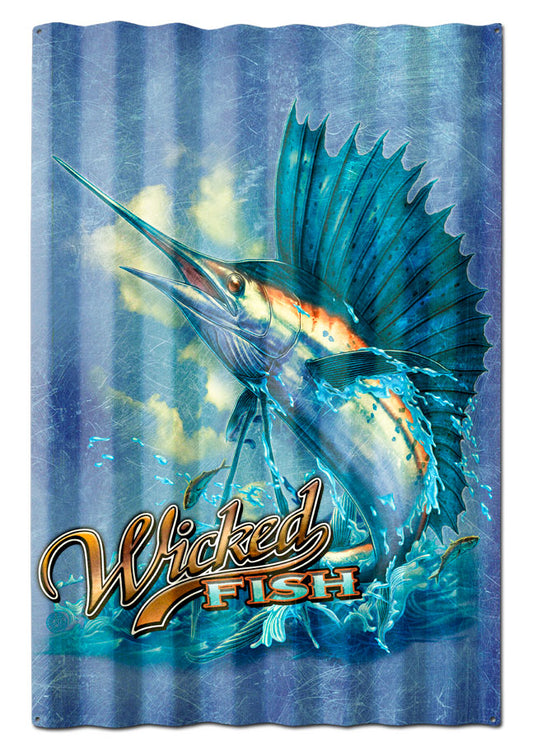 SAILFISH WICKED FISH CORRUGATED, Featured Artists/Erazorbits, Corrugated, 16 X 24 Inches