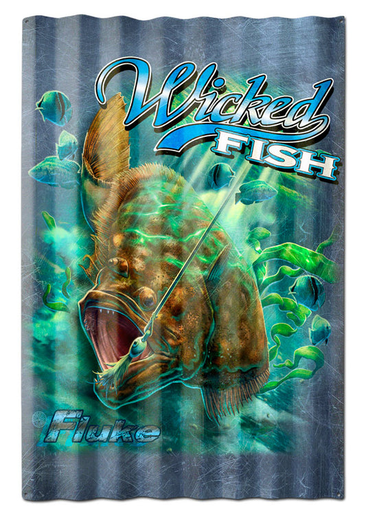 FLUKE WICKED FISH CORRUGATED, Featured Artists/Erazorbits, Corrugated, 16 X 24 Inches
