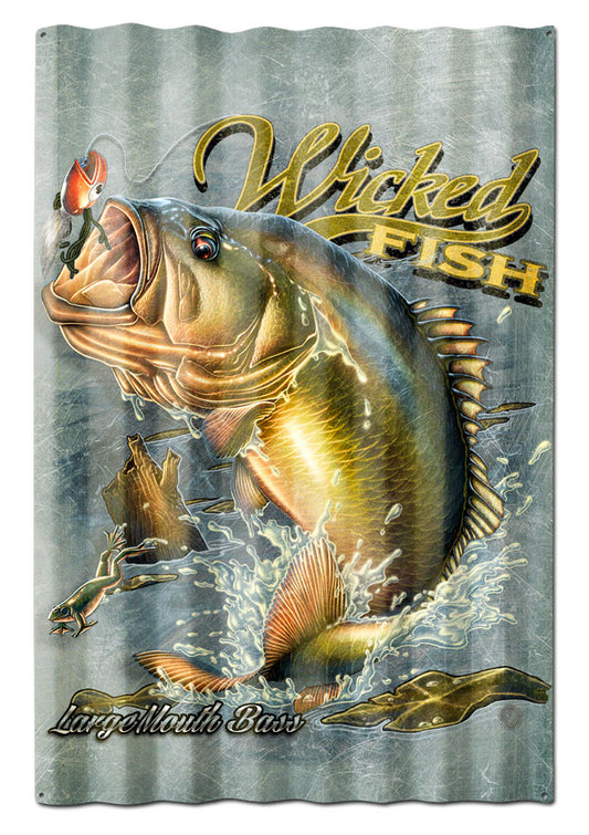 LARGE MOUTH BASS CORRUGATED, Featured Artists/Erazorbits, Corrugated, 16 X 24 Inches