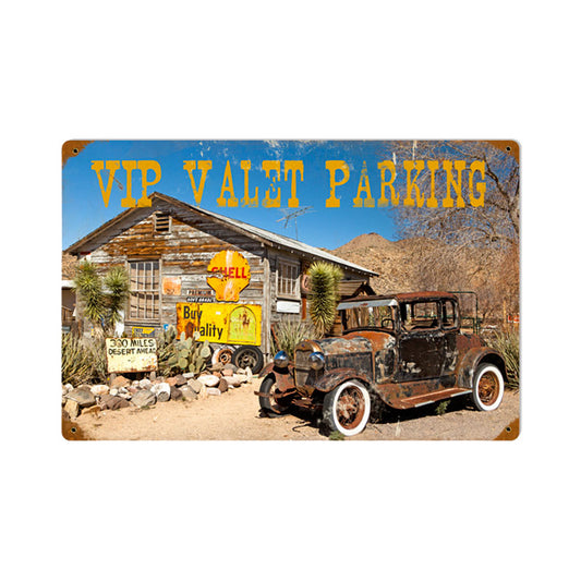 Photo Valet Parking, Automotive, Vintage Metal Sign, 12 X 18 Inches