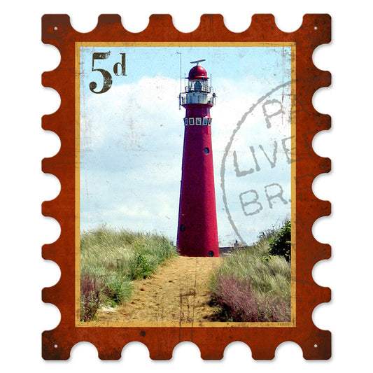 Light House, Home and Garden, Stamp Metal Sign, 15 X 18 Inches
