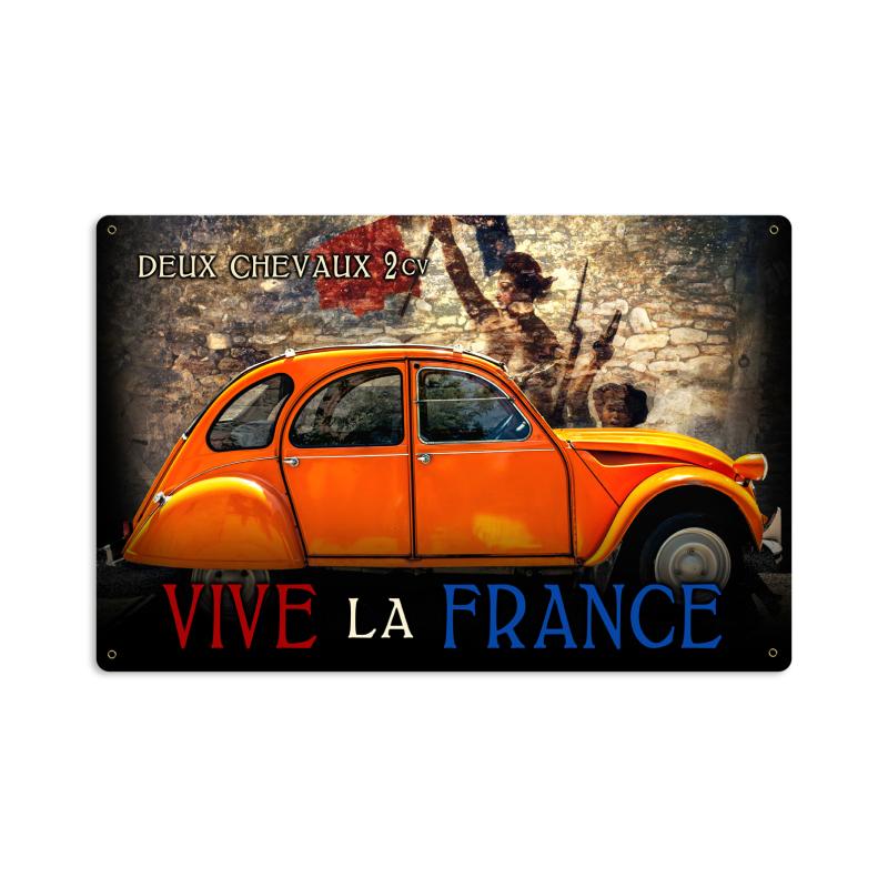 Deux Chevaux Large, , Vintage Metal Sign, 36 X 24 Inches