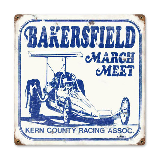 March Meet, Automotive, Vintage Metal Sign, 12 X 12 Inches