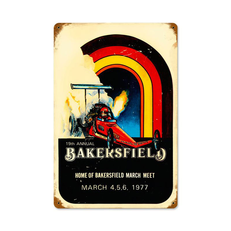 Bakersfield 19th, Automotive, Vintage Metal Sign, 18 X 12 Inches