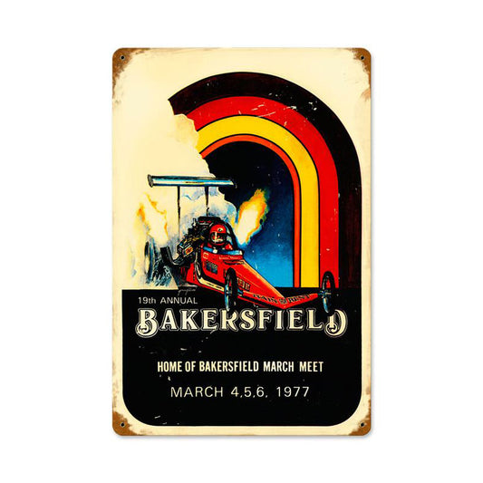 Bakersfield 19th, Automotive, Vintage Metal Sign, 18 X 12 Inches