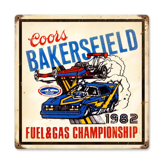 Bakersfield Coors, Automotive, Vintage Metal Sign, 12 X 12 Inches
