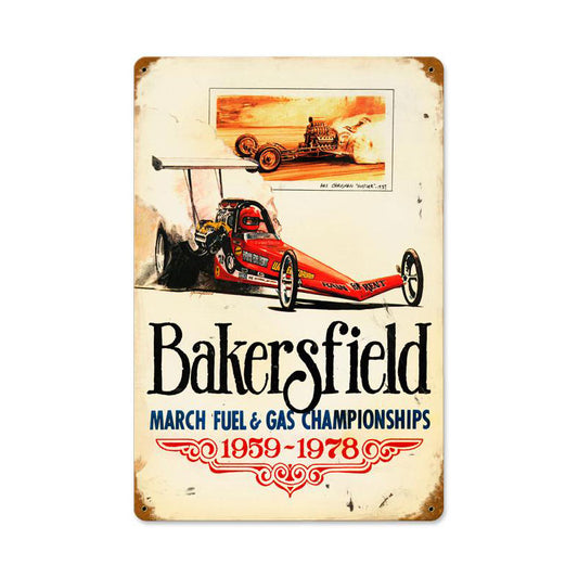 Bakersfield 59 to 78, Automotive, Vintage Metal Sign, 18 X 12 Inches