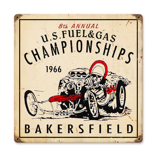 US Fuel Gas, Automotive, Vintage Metal Sign, 12 X 12 Inches