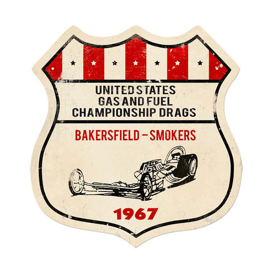 US Gas Fuel, Automotive, Shield Metal Sign, 15 X 15 Inches