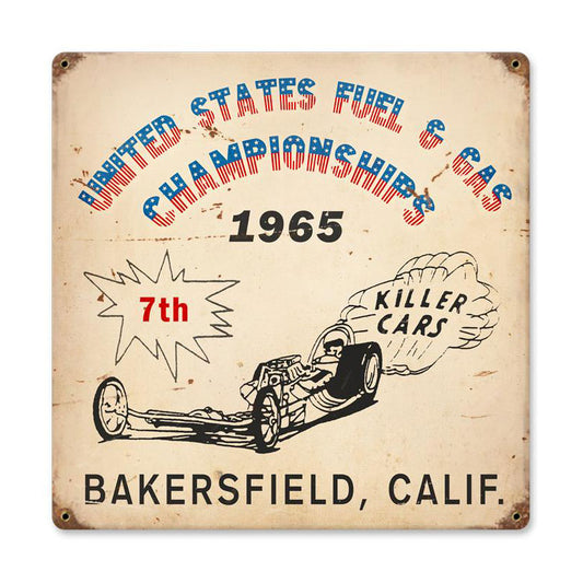 Bakersfield Killer Cars, Automotive, Vintage Metal Sign, 12 X 12 Inches