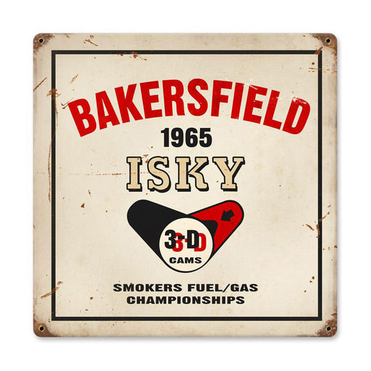 Bakersfield isky, Automotive, Vintage Metal Sign, 12 X 12 Inches