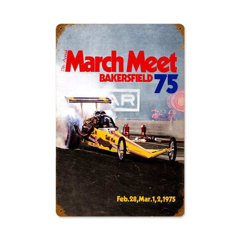 March meet 75, Automotive, Vintage Metal Sign, 18 X 12 Inches