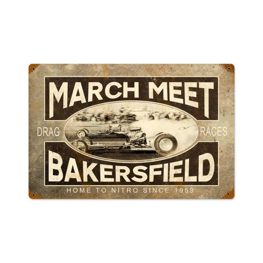 March Meet Vintage, Automotive, Vintage Metal Sign, 18 X 12 Inches