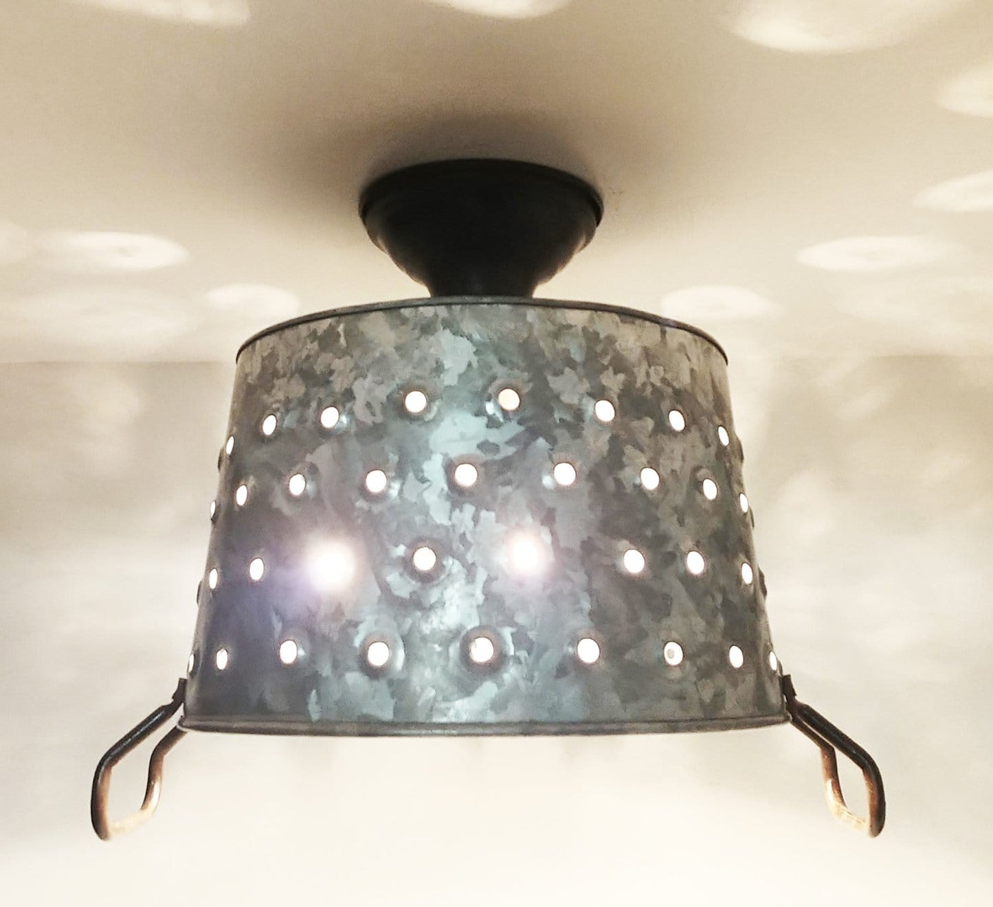 Pierced Wash Tub Ceiling Light Fixture