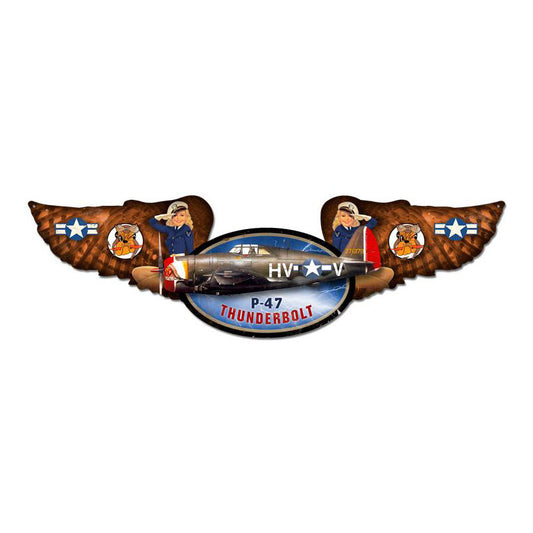 Winged Sign Winged Oval Metal Sign – Metal Sign Barn