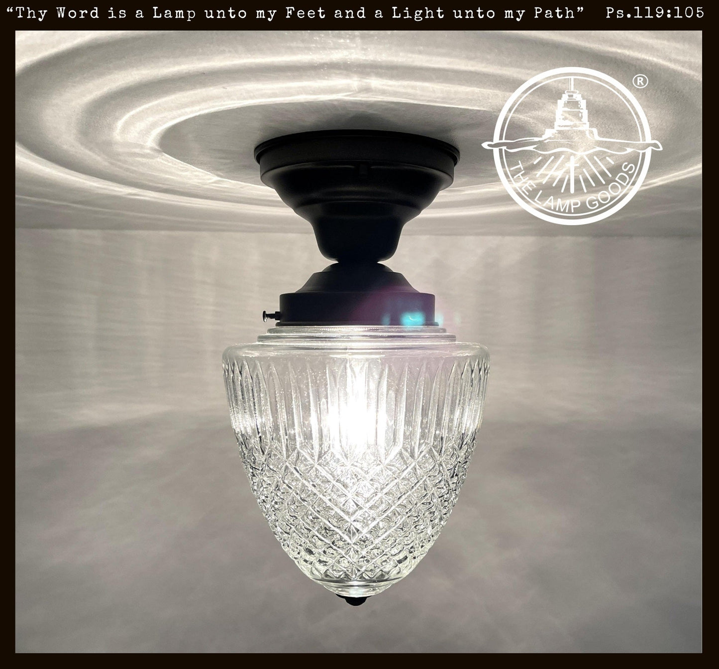 LARGE TAPERED DIAMOND 1950s Authentic Mid Century Glass Ceiling Light