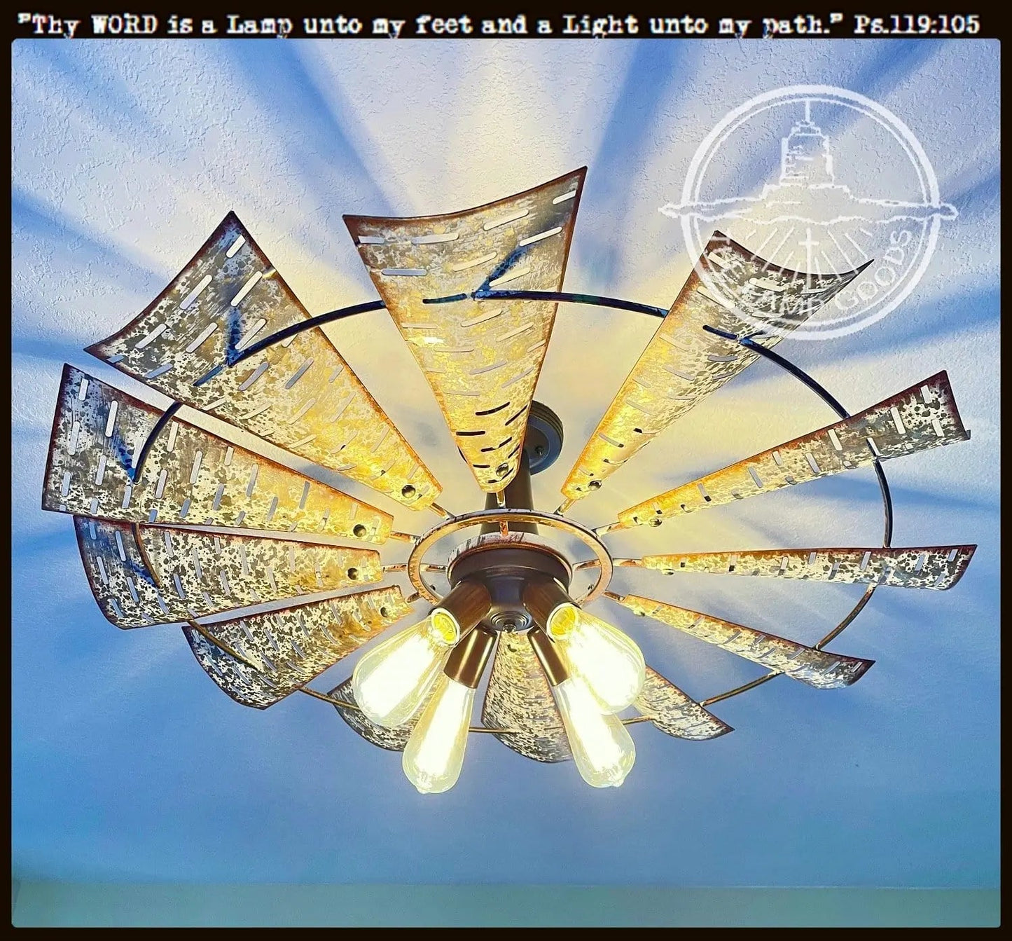 Windmill Light Fixture Farmhouse Ceiling Flush Mount