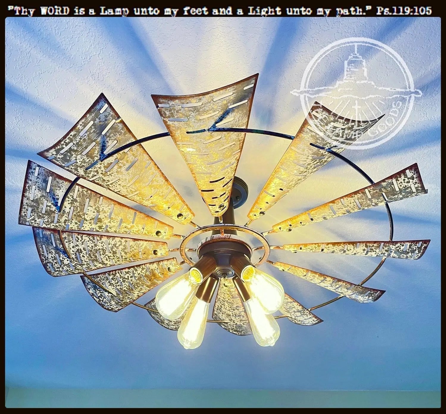 Windmill Light Fixture Farmhouse Ceiling Flush Mount