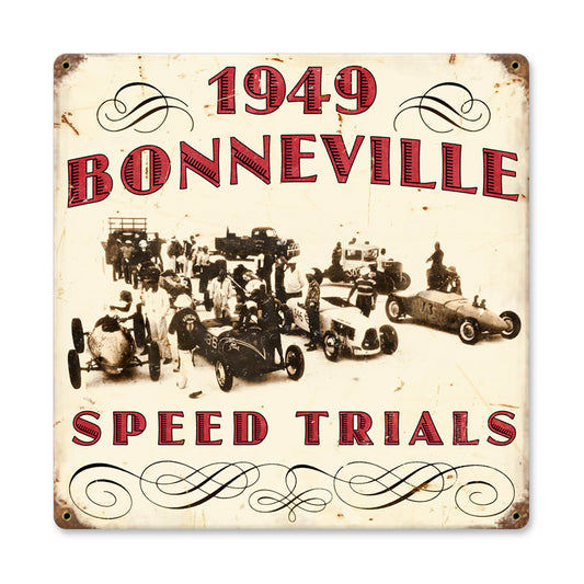 1949 Bonneville, Automotive, Vintage Metal Sign, 12 X 12 Inches