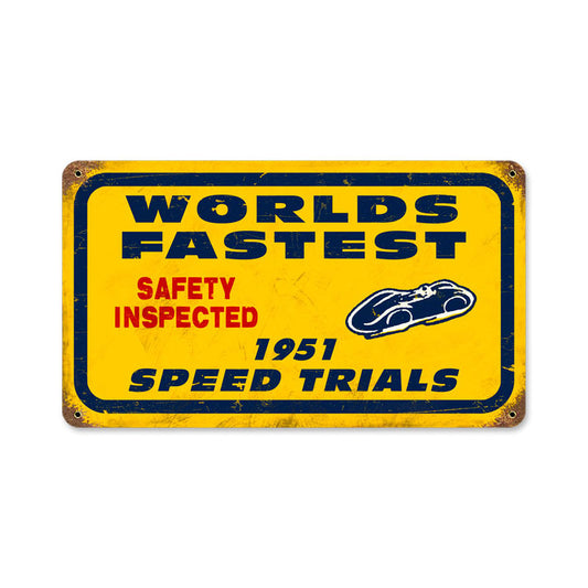 Bonneville Speed Trials, Automotive, Vintage Metal Sign, 14 X 8 Inches