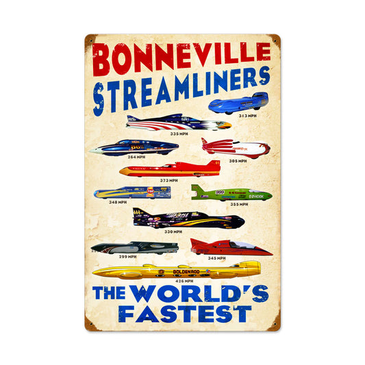 Worlds Fastest #1, Automotive, Vintage Metal Sign, 16 X 24 Inches