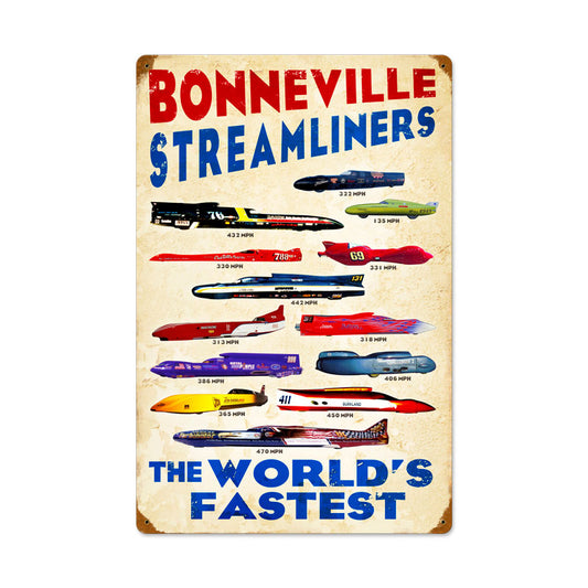 Worlds Fastest #2, Automotive, Vintage Metal Sign, 16 X 24 Inches