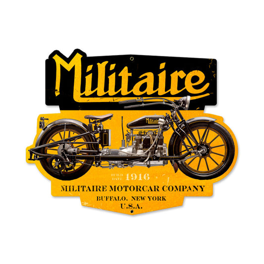 Militare Motorcycle, Motorcycle, Custom Metal Shape, 17 X 14 Inches