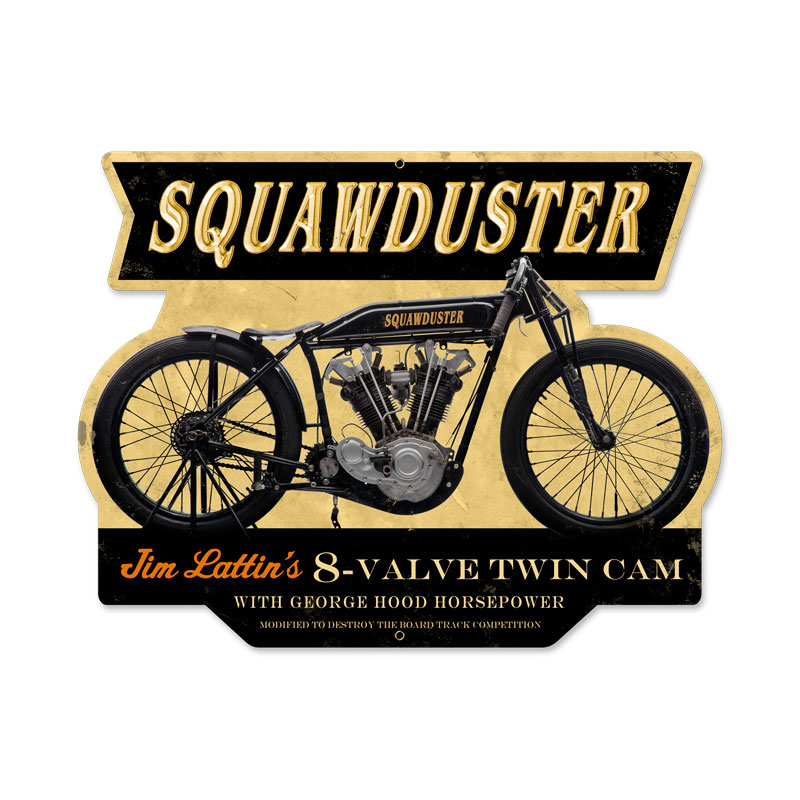 Squawduster, Motorcycle, Custom Metal Shape, 17 X 13 Inches