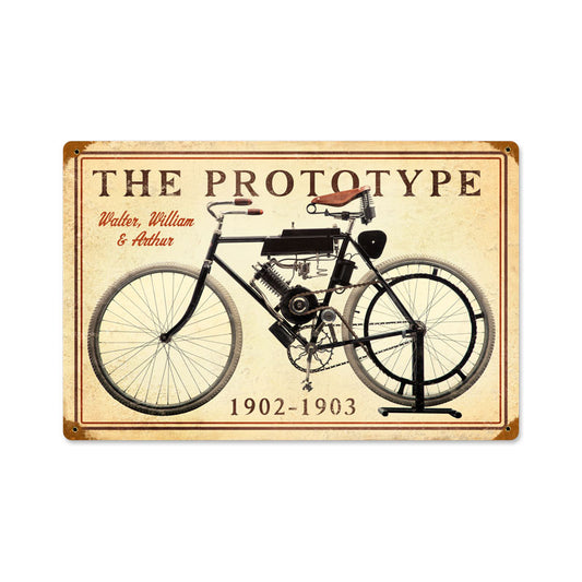 The Prototype, Motorcycle, Vintage Metal Sign, 18 X 12 Inches