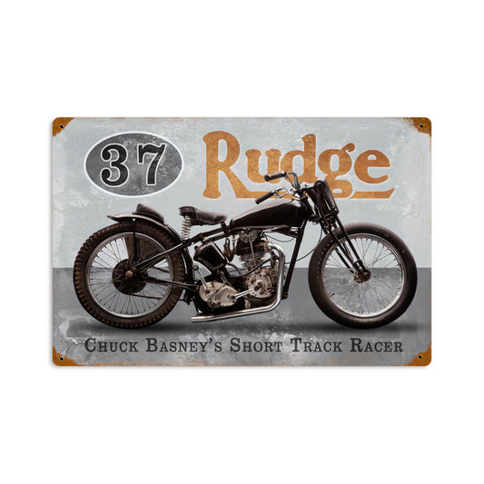Basneys Rudge, Motorcycle, Vintage Metal Sign, 18 X 12 Inches