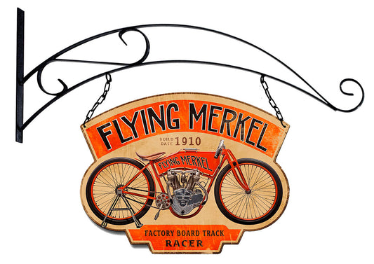 Double Sided Flying Merkel, Featured Artists/Classic Motorcycle, Plasma, 17 X 13 Inches
