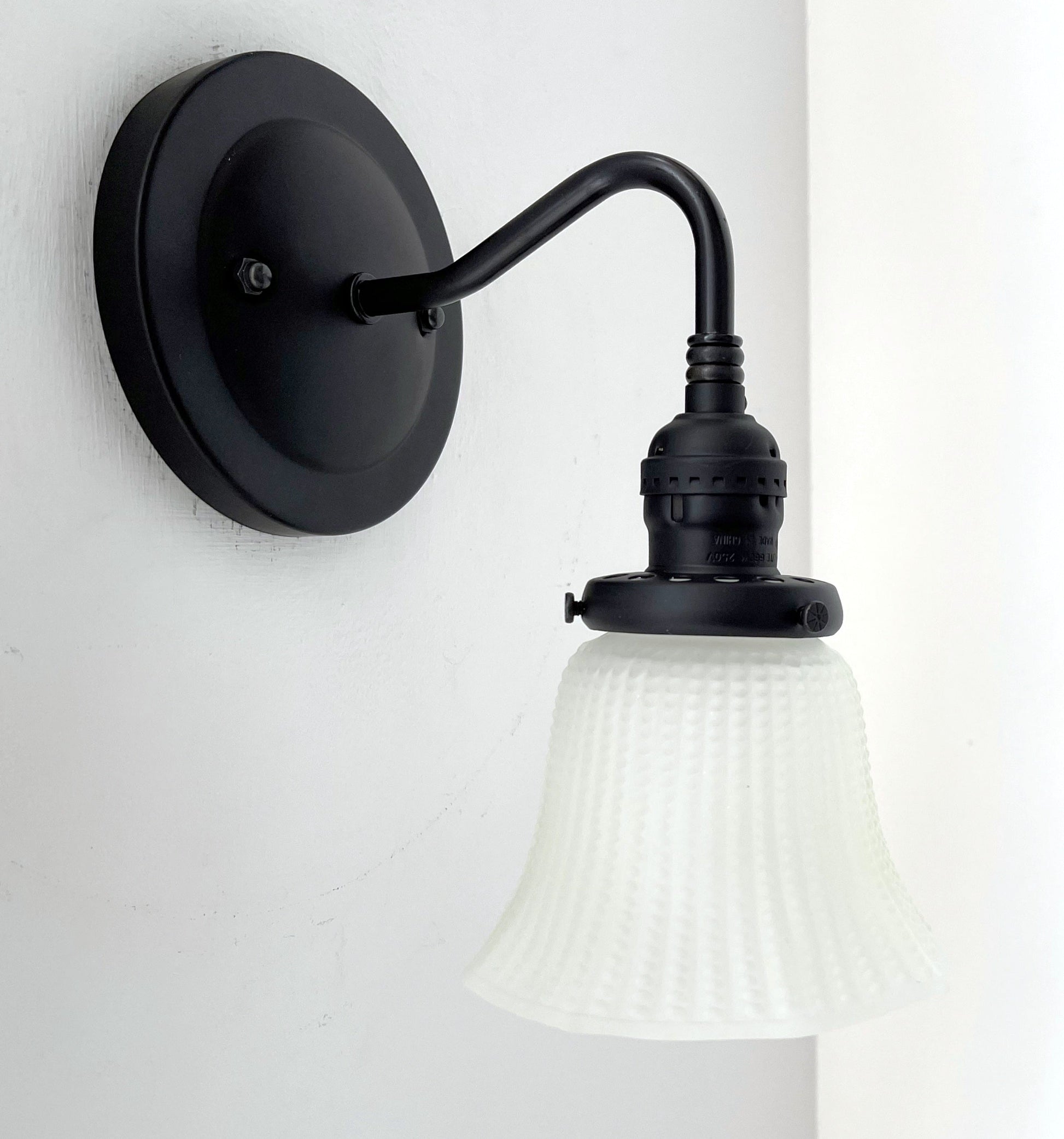 Frosted Antique 1930's HOBNAIL Glass Wall Sconce