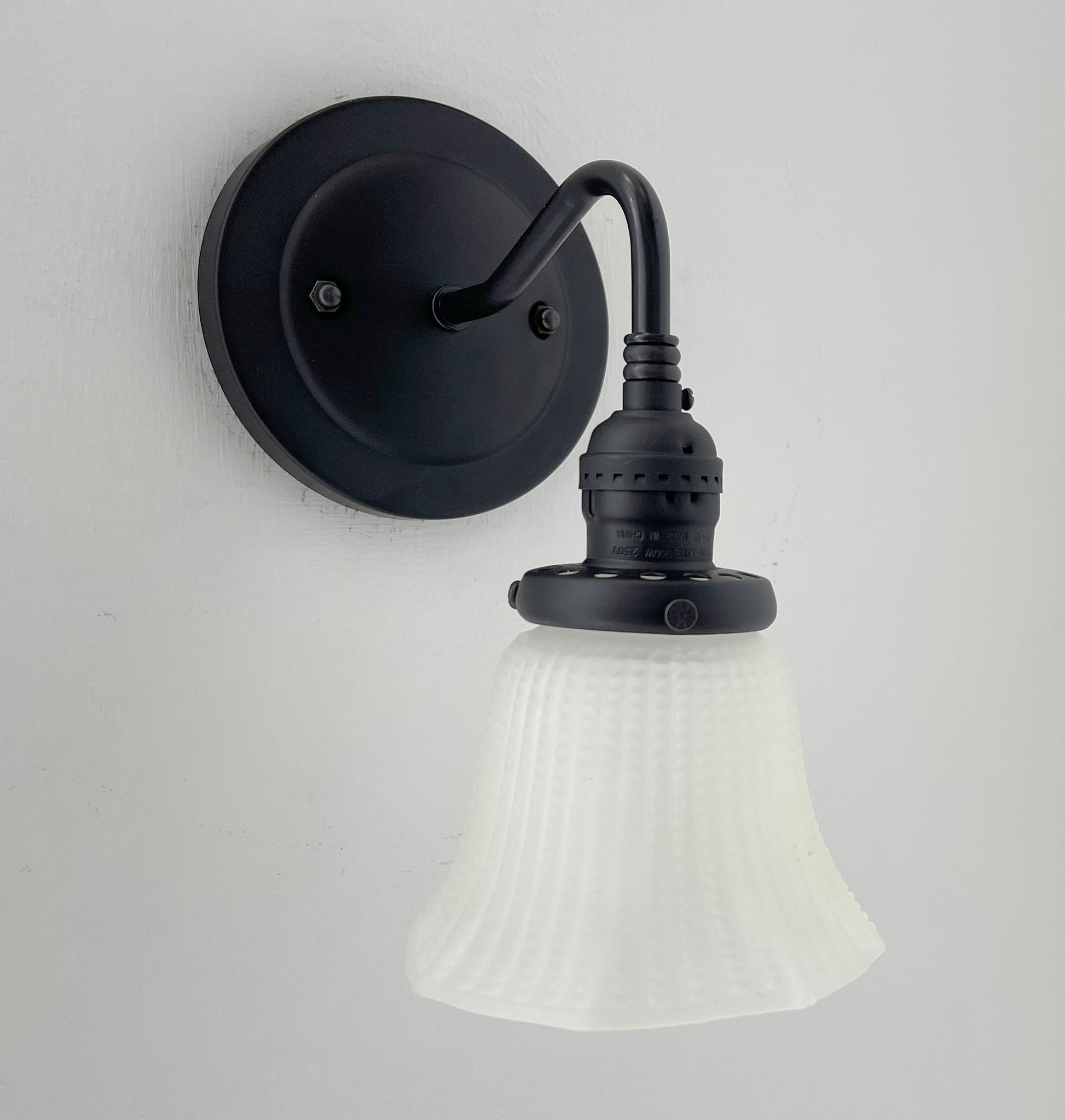 Frosted Antique 1930's HOBNAIL Glass Wall Sconce