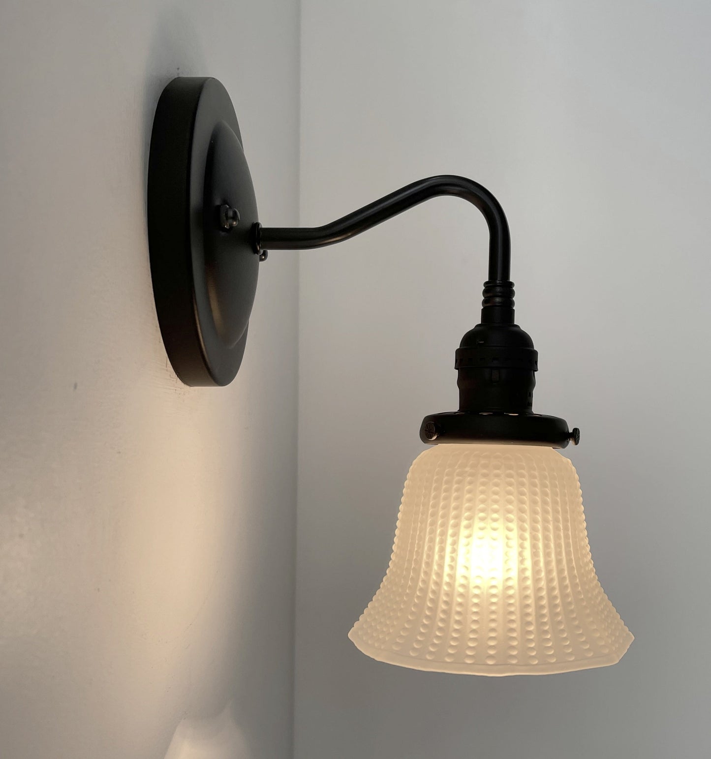 Frosted Antique 1930's HOBNAIL Glass Wall Sconce