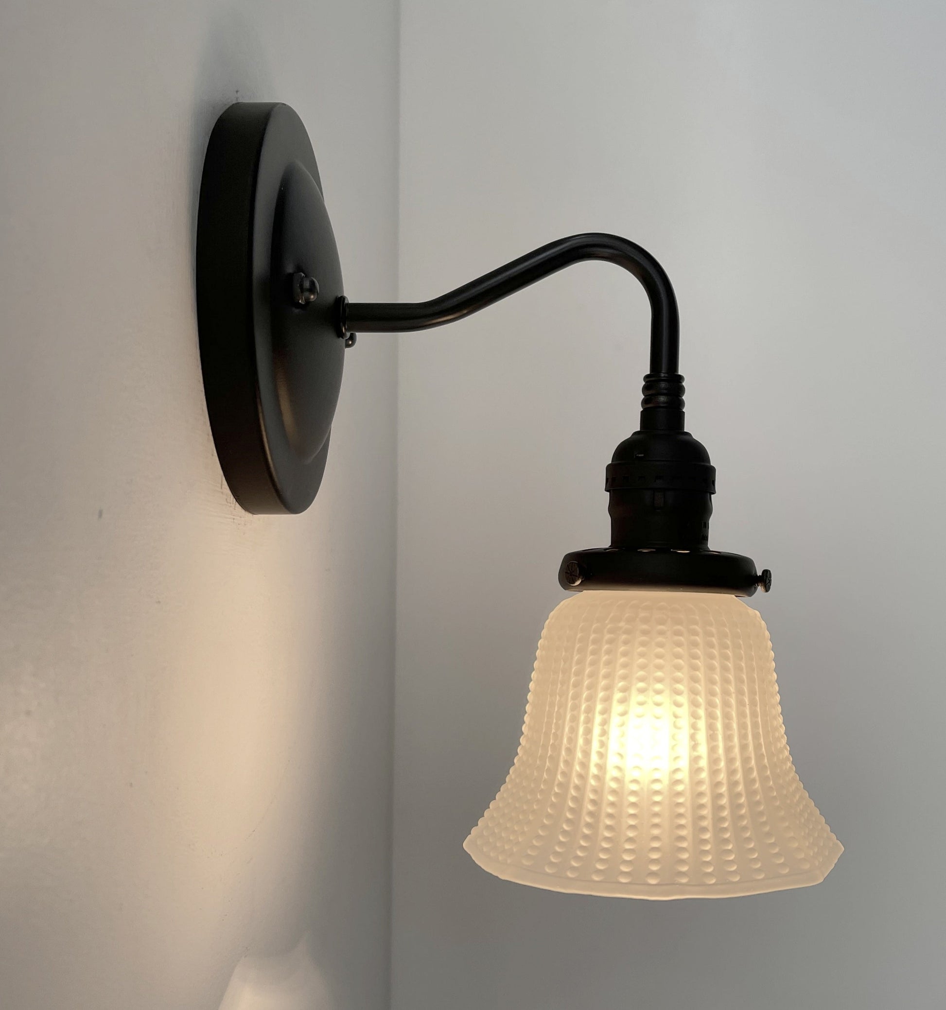 Frosted Antique 1930's HOBNAIL Glass Wall Sconce