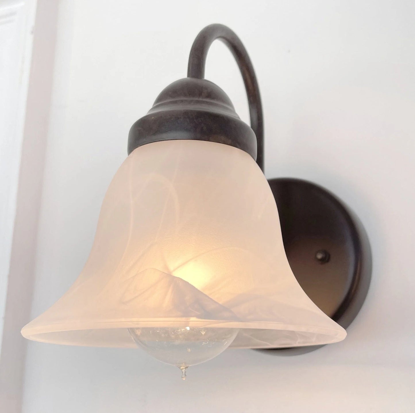 Frosted Milk Glass Wall Light